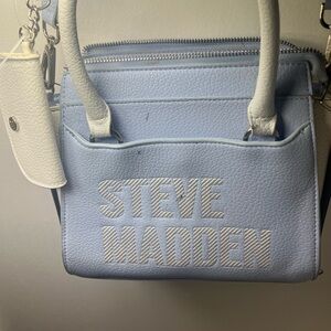 Steve Madden Light Blue Logo Satchel Crossbody Bag
